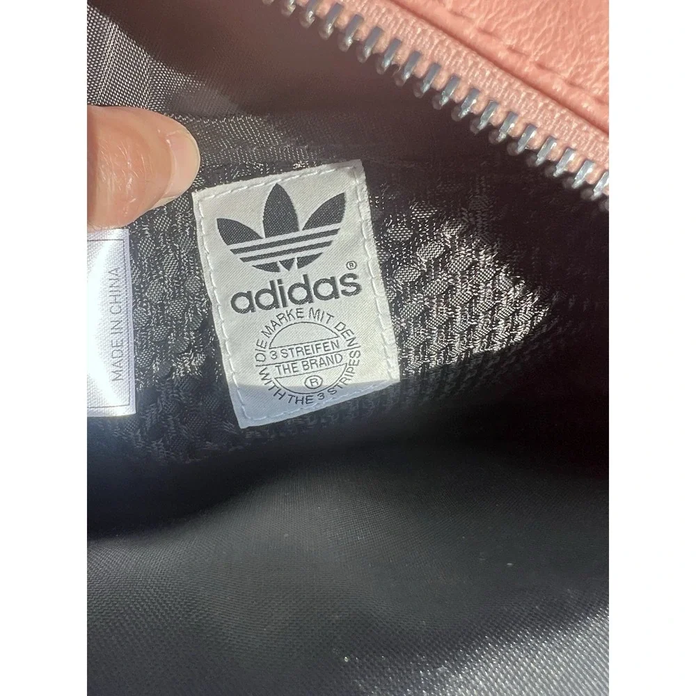 Adidas Originals Mini Backpack Salmon Pink Faux Leather Trefoil Small Bag